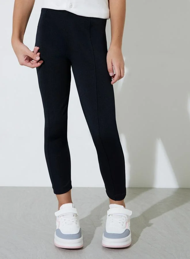 ستايلي Girls Black Full Length Leggings