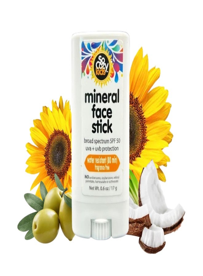 SO COZY SoCozy Sunscreen Stick, Kids SPF 50 Mineral Sunscreen for Face & Body, 0.6 oz, Water Resistant Sun Protection, Broad Spectrum UVA + UVB Gentle Sun Block Stick - Image 1