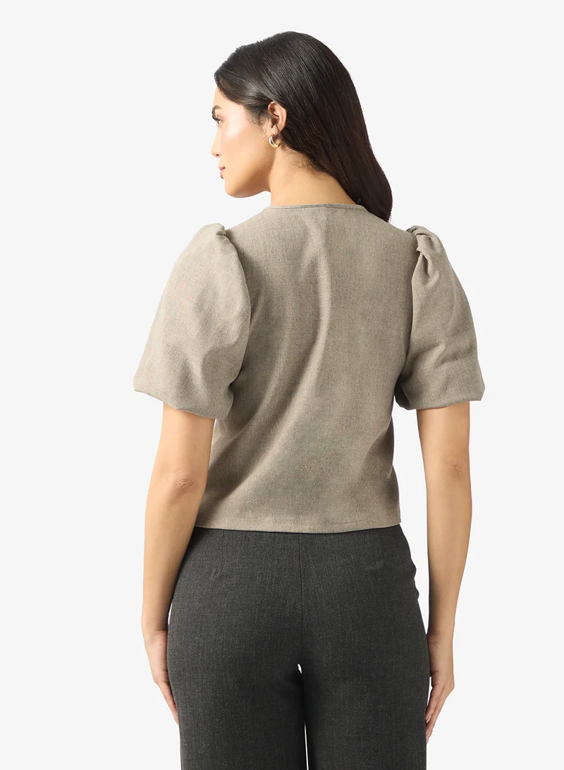 فيرو مودا بلوزة بأكمام منفوشة للصديقات