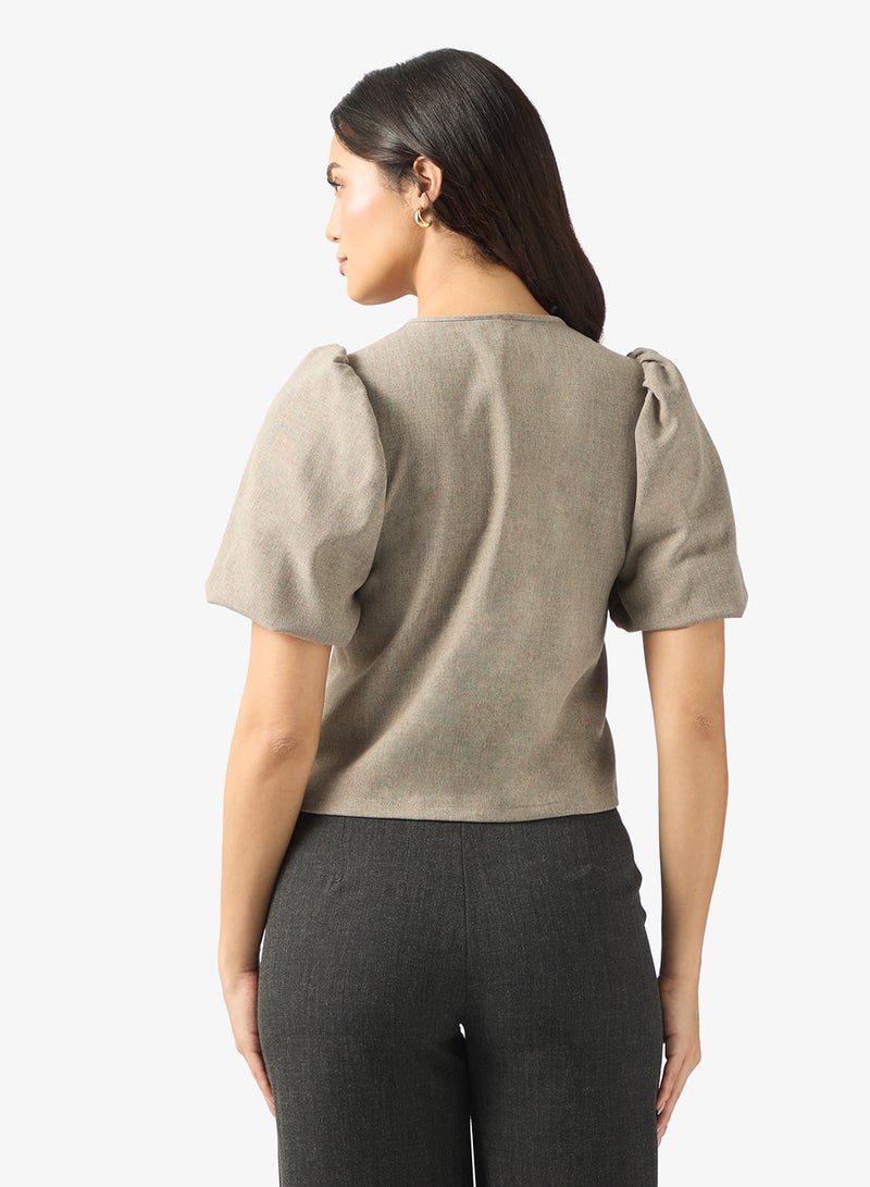 فيرو مودا بلوزة بأكمام منفوشة للصديقات - Image 2