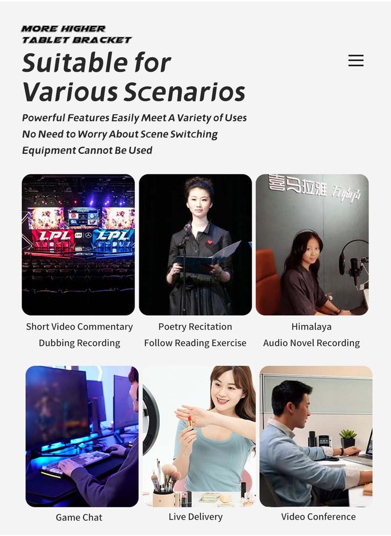 LEOKOR - Gaming PC Microphone,USB Streaming Microphone for Podcast Game Chat,Computer Condenser Desktop Mic with RGB,Mute Button,Noise Cancellation Function - Image 1