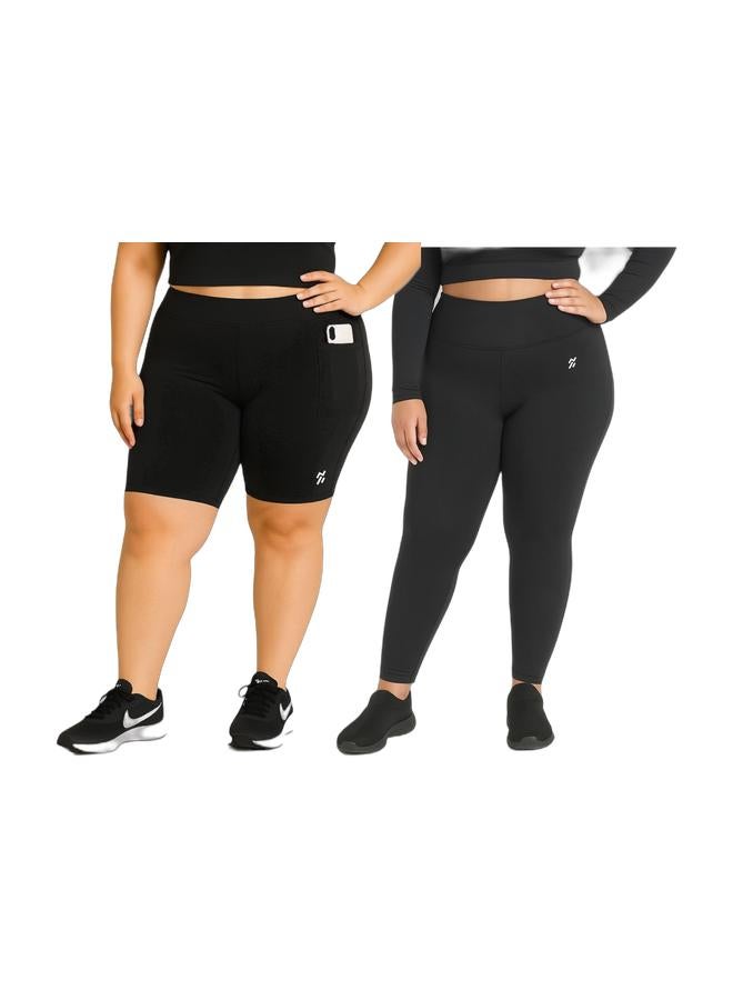 Moveletix Yoga Shorts and Leggings  Shorts with Pocket and Cardslot lates Leggings with Pocket and Cardslot - Image 1