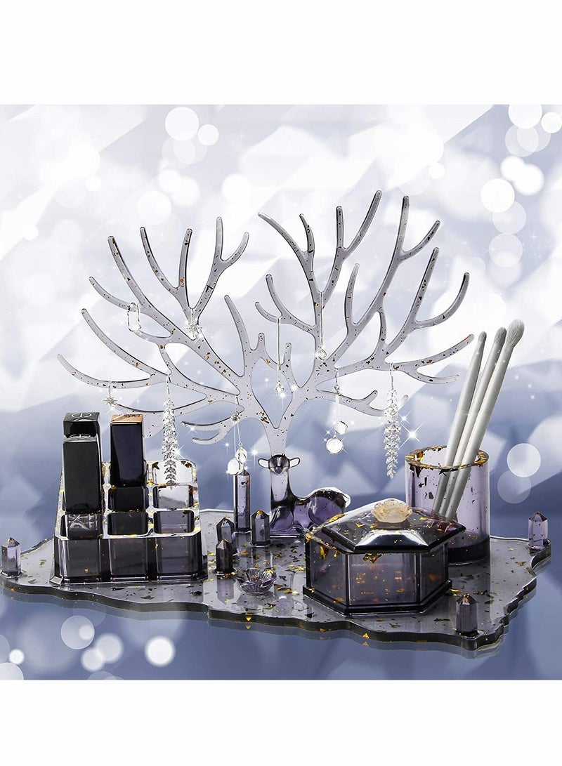 SYOSI Epoxy Resin Molds Box Molds Kit with Deer Hanging Bar, Lipstick Organizer, Hexagon Storage Box, Larger Tray & Crystal Pillars Box Molds for Making Resin Box - Image 4