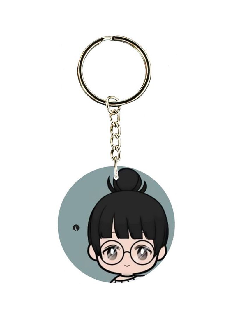 RKN Girl Printed Plastic Keychain