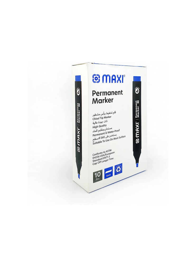 Maxi - Maxi Permanent marker with Chisel tip 10pc Blue - Image 1