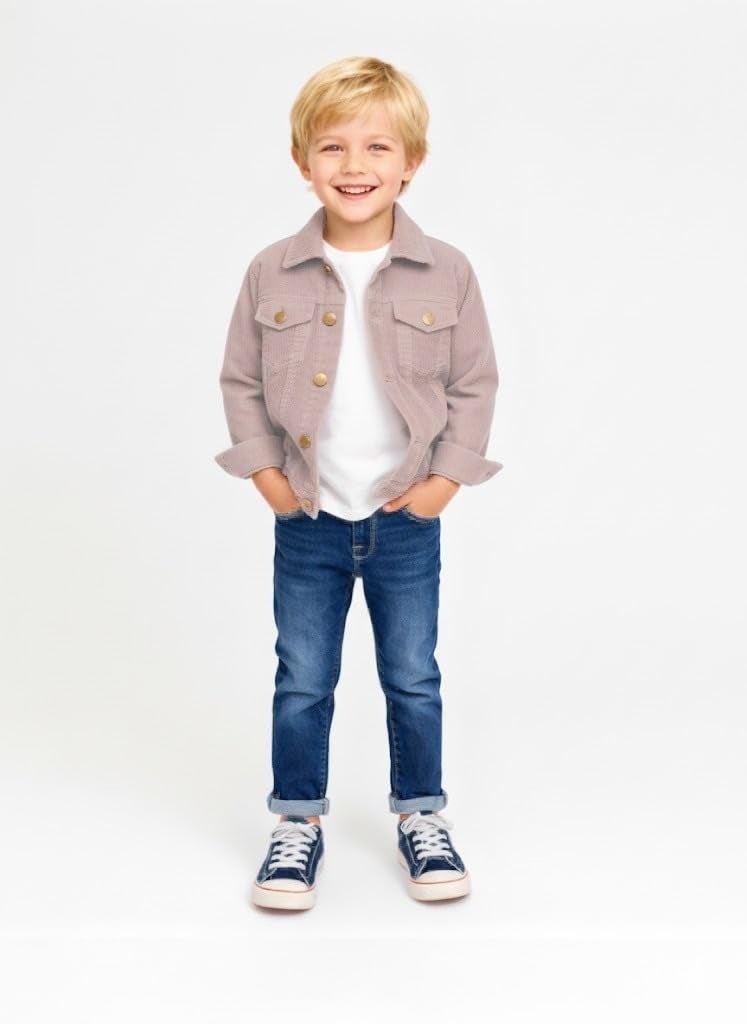 A.T.U.N. (ALL THINGS UBER NICE) Boys Cotton Corduroy Winter Jacket | Warm Casual Button-Down Outerwear for Kids - Image 2