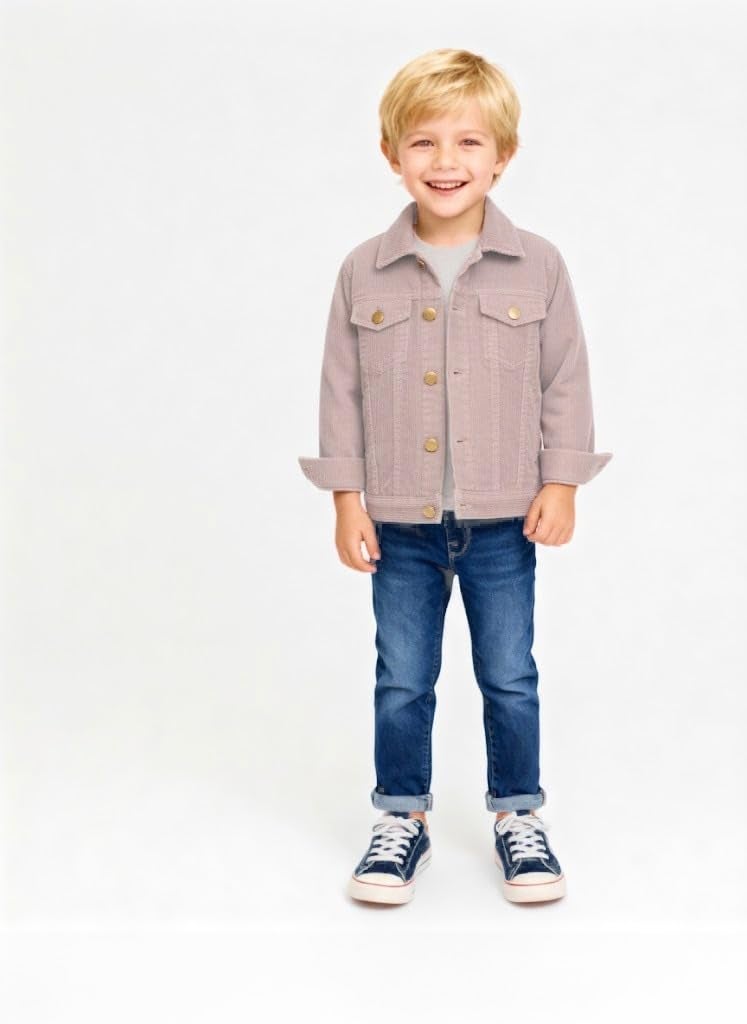 A.T.U.N. (ALL THINGS UBER NICE) Boys Cotton Corduroy Winter Jacket | Warm Casual Button-Down Outerwear for Kids - Image 3