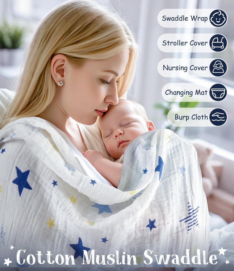 Golray Baby Boy Gifts for Baby Shower, 9pcs Newborn Essential with Fox Lovey/Blanket/Onesie/Wooden Rattle/Socks/Bib/Suitcase, Welcome Baby Gift Box Gender Reveal Infant Boy Gift Basket Set 0-6 Month - Image 3