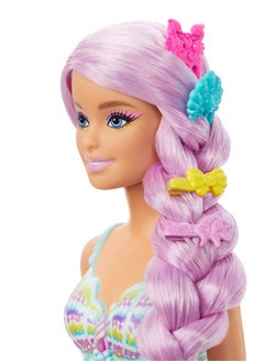 Barbie Mermaid Doll With 7-Inch-Long Pink Fantasy Hair And Colorful Accessories For Styling Play Like Headband And Barrettes  - Image 5