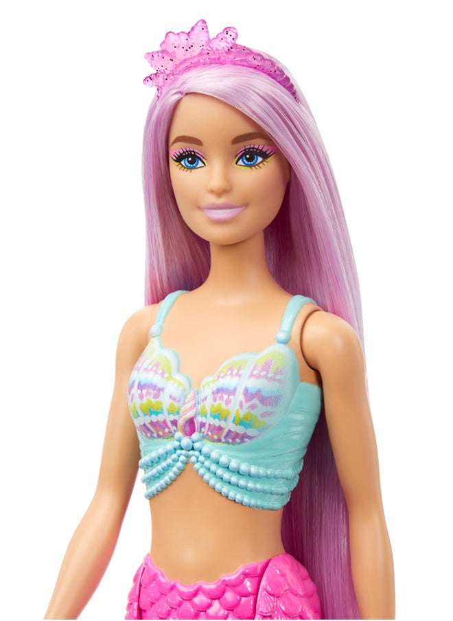 Barbie - Mermaid Doll With 7-Inch-Long Pink Fantasy Hair And Colorful Accessories For Styling Play Like Headband And Barrettes - Image 1