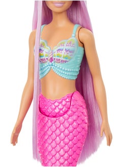 Barbie Mermaid Doll With 7-Inch-Long Pink Fantasy Hair And Colorful Accessories For Styling Play Like Headband And Barrettes  - Image 4