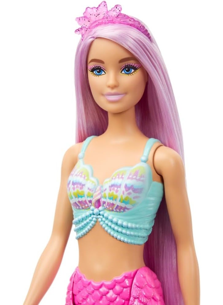 Barbie Mermaid Doll with 7-Inch-Long Fantasy Hair & Accessories for Styling Play - Image 4