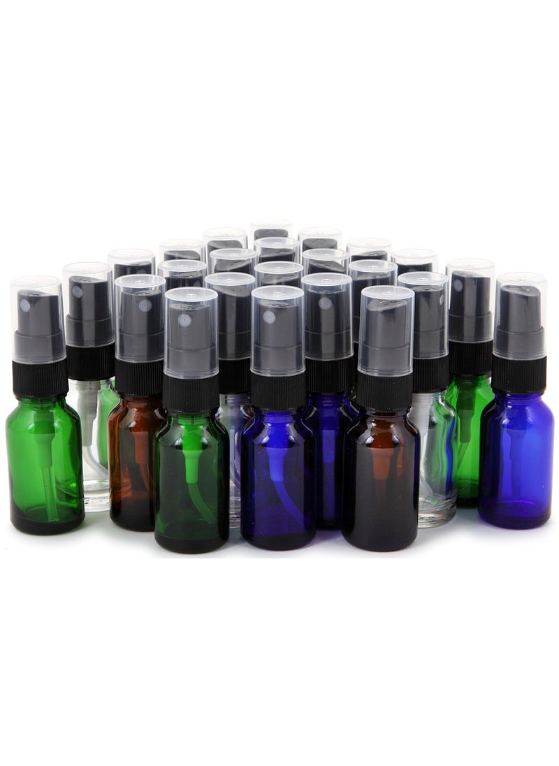 Vivaplex - Vivaplex, 24, Assorted Colors, 15 ml (1/2 oz) Glass Bottles, with Black Fine Mist Sprayer's - Image 1