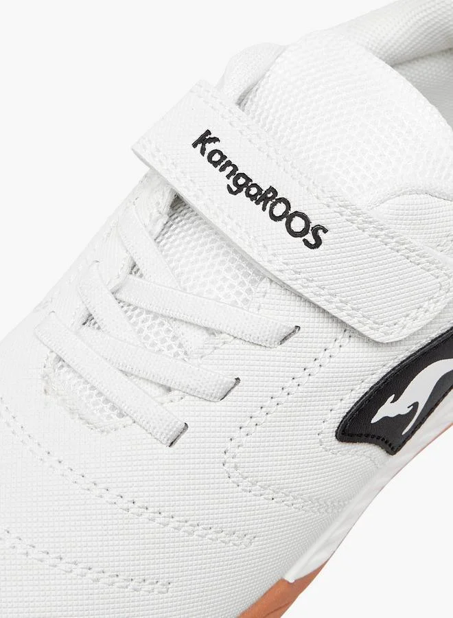 Kangaroos WHITE Boys' Logo Applique School Sneakers With Hook And Loop Closure for Men | Best Price UAE