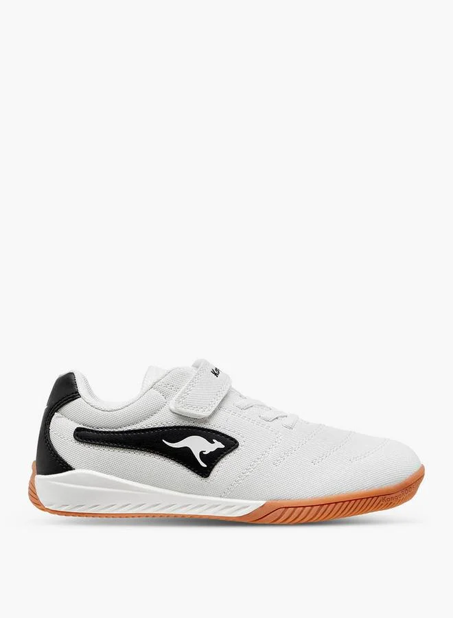 Kangaroos WHITE Boys' Logo Applique School Sneakers With Hook And Loop Closure for Men | Best Price UAE