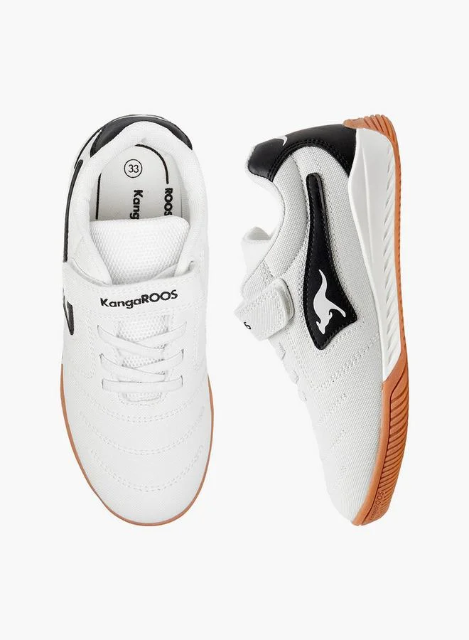 Kangaroos Boys' Logo Applique School Sneakers With Hook And Loop Closure