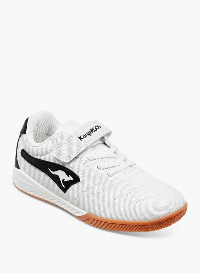 Kangaroos Boys' Logo Applique School Sneakers With Hook And Loop Closure