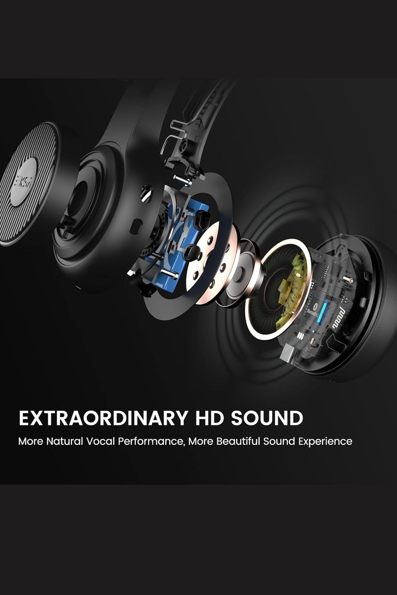 إكسا سماعة إيكسا اللاسلكية مع ميكروفون ذكي لإلغاء الضوضاء - بلوتوث 5.2 مع مستقبل USB 2.4 جيجا هرتز - بطارية تعمل 55 ساعة - مثالية للكمبيوتر والمحمول - Image 4