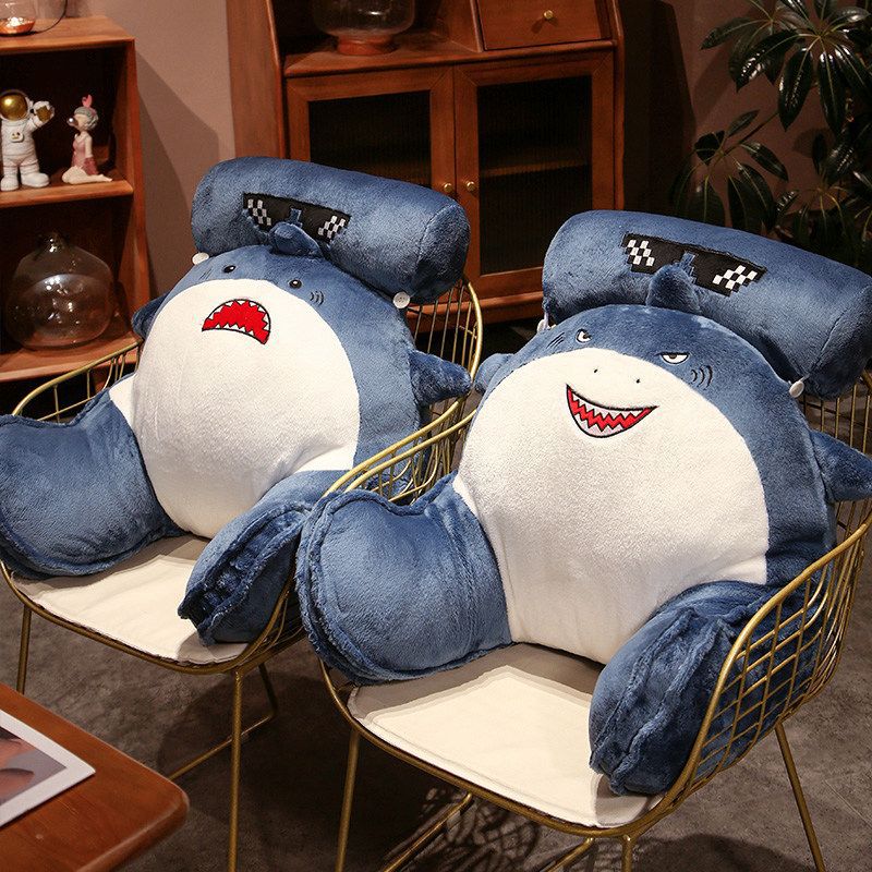 Creative Shark Bedside Soft Cushion Pillow Bed Reading Lumbar Cushion Sofa Pillow Removable And Washable Large Back Pillow - Image 4