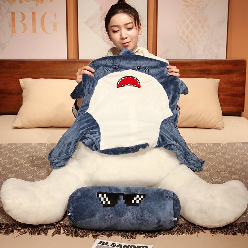 Creative Shark Bedside Soft Cushion Pillow Bed Reading Lumbar Cushion Sofa Pillow Removable And Washable Large Back Pillow - Image 5