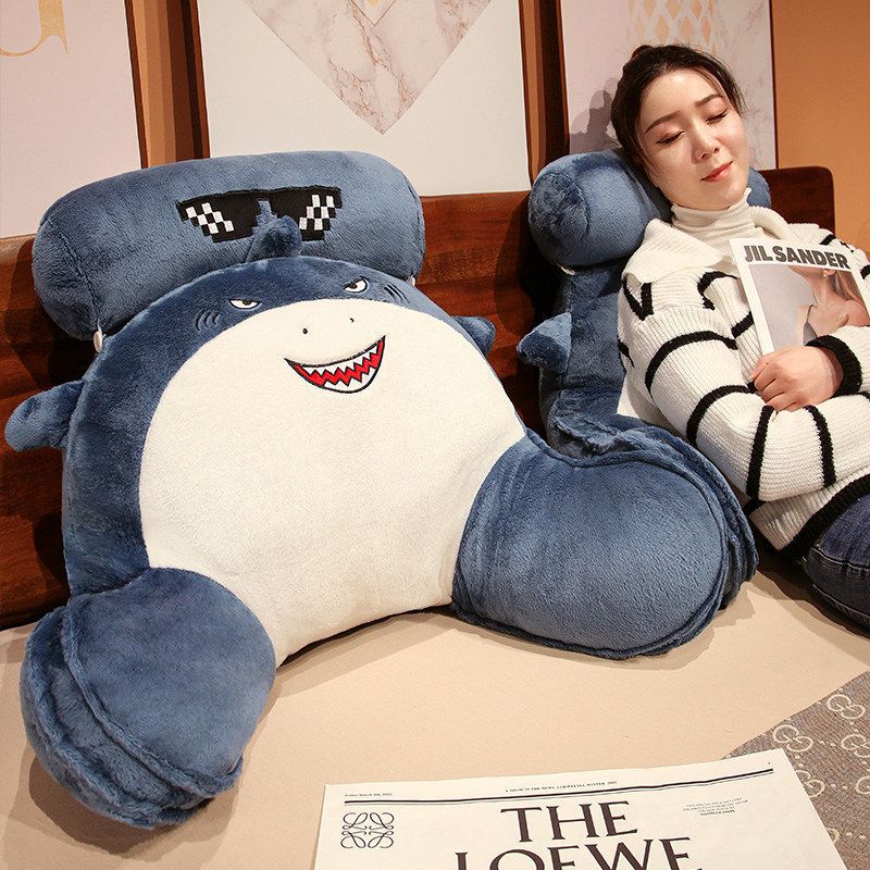 Creative Shark Bedside Soft Cushion Pillow Bed Reading Lumbar Cushion Sofa Pillow Removable And Washable Large Back Pillow - Image 2