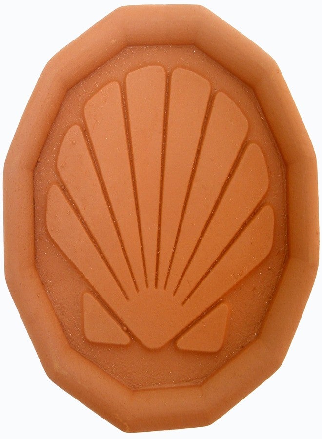 جي بي كيه بوتري حافظة سكر بني من الطين المحروق من JBK Pottery - حافظة سكر مصنوعة يدويًا من الطين المحروق مع أقراص زخرفية - حافظة سكر بني آمنة للطعام، صنع في الولايات المتحدة الأمريكية - على شكل صدفة بحرية - Image 1