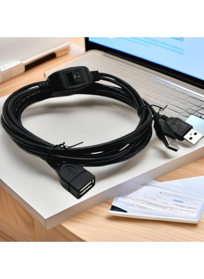 USB Printer Sharer One-to-two Data Cable Two Computers Share Mouse Keyboard One-to-two Cable-Color:Black-Length:1.5m