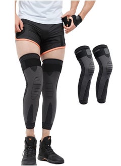 GNAFOTU Compression Leg Sleeves for Men and Women,Full Leg Protection for Sports, Arthritis, and Varicose Veins,Enhance Performance and Reduce Swelling,for Basketball, Cycling, Football,Mean size, suitable for 121-160kg  - Image 1