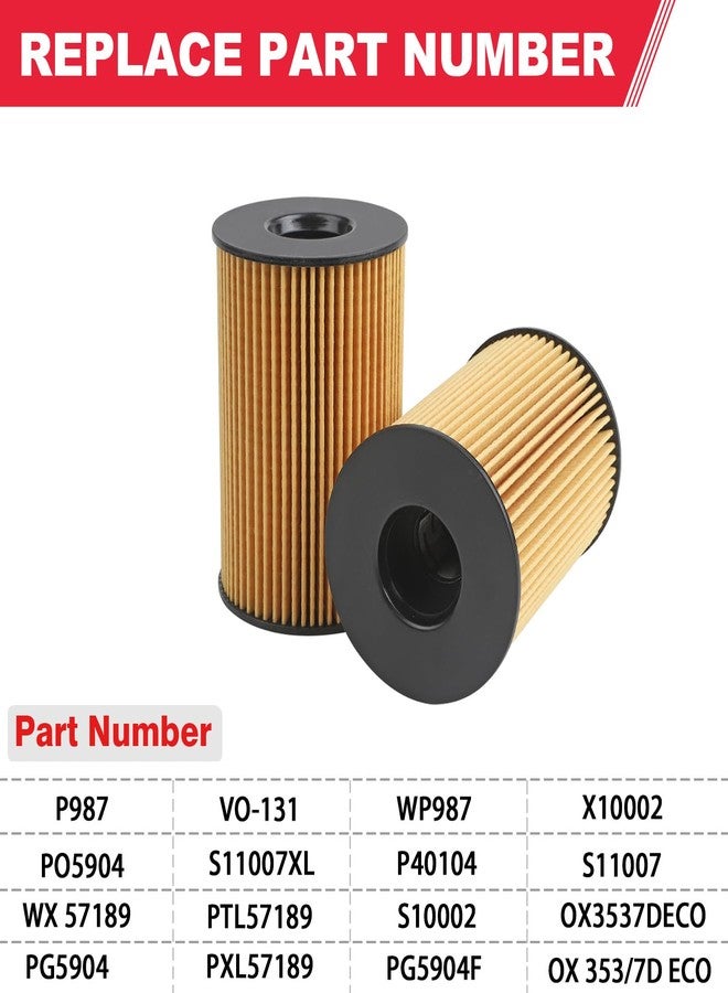 Fitede Oil Filter Fits for BMW X5 X6 X7 F10 F15 N63 N63tu S63-2008-2022 X6, 2009-2019 750i/750Li, 2017-2019 750Li xDrive, 2011-2016 550i/550i xDrive Replaces# OX 353/7D ECO, P40104, P987, PG5904(2 Pcs) - Image 2