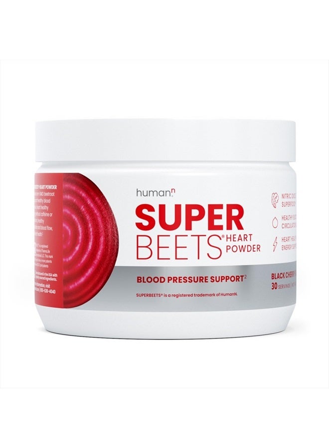 Humann HumanN SuperBeets Beetroot Powder - Nitric Oxide Boost for Blood Pressure, Circulation & Heart Health Support - Non-GMO Superfood Supplement - Black Cherry Flavor, 30 Servings  - Image 1