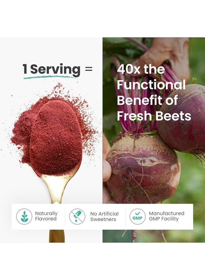 Humann HumanN SuperBeets Beetroot Powder - Nitric Oxide Boost for Blood Pressure, Circulation & Heart Health Support - Non-GMO Superfood Supplement - Black Cherry Flavor, 30 Servings  - Image 5