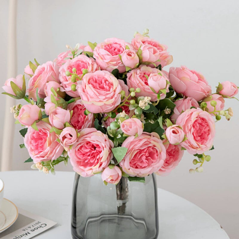 ASTRYAS Pink Artificial Flowers  3Pcs Peonies Artificial Flowers Fake Peony Bouquet for Decoration Faxus Peony Flowers Arrangements Table Centerpieces Wedding Bouquets for Party Home Decoration Indoor - Image 4