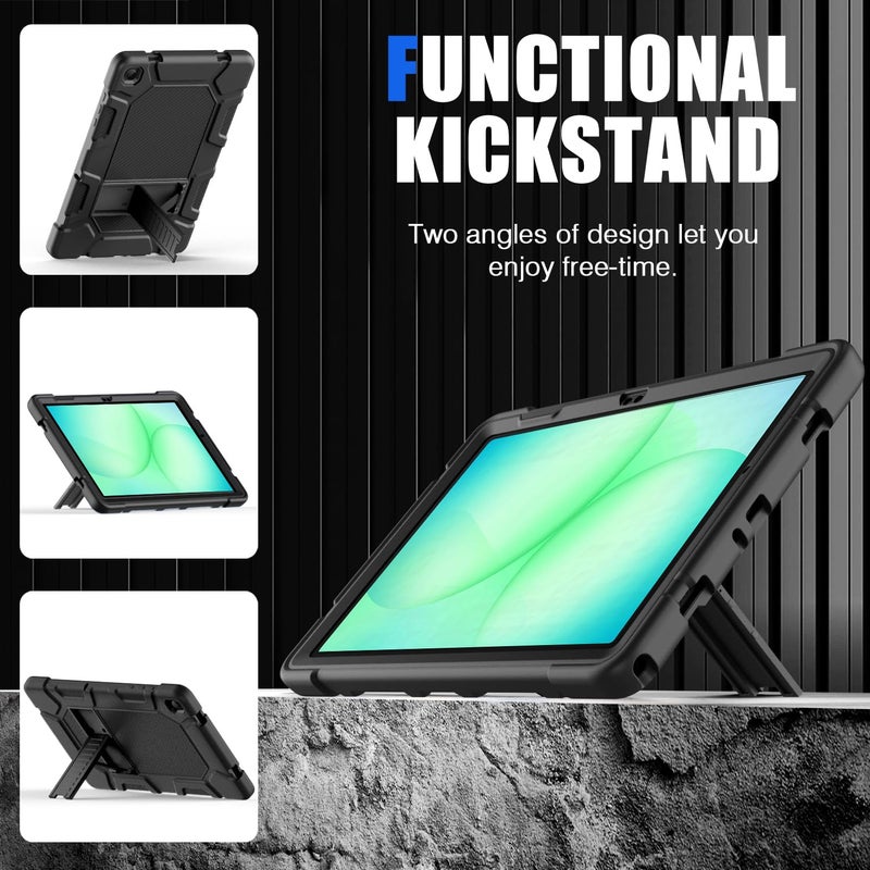 Azzsy Case for Samsung Galaxy Tab A11+/A9+ Plus 11 Inch 2026/2024, Heavy Duty Shockproof Rugged High Impact Protective Case, Black - Image 3