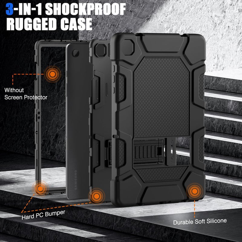 Azzsy Case for Samsung Galaxy Tab A11+/A9+ Plus 11 Inch 2026/2024, Heavy Duty Shockproof Rugged High Impact Protective Case, Black - Image 5