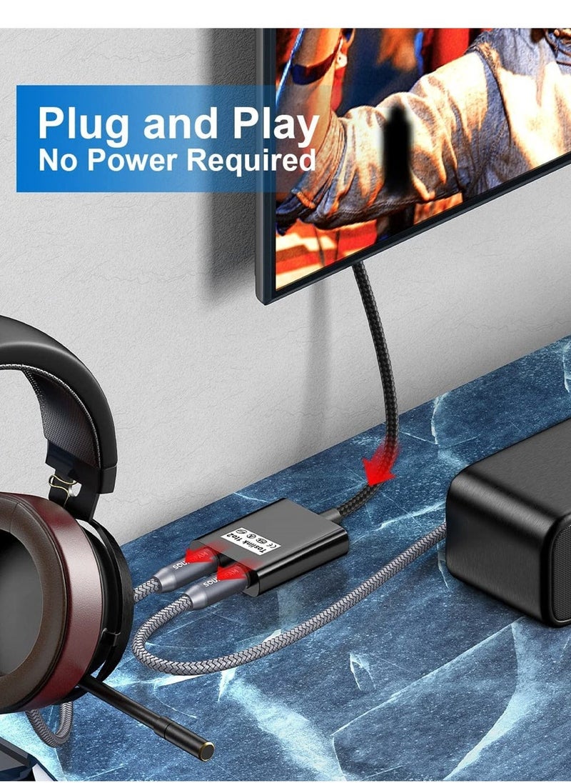 Generic - Optical Cable Splitter, 1 In 2 Out Toslink Splitter Digital Optical Audio Cable Splitter for Soundbar to TV, Black, 1Pcs - Image 1