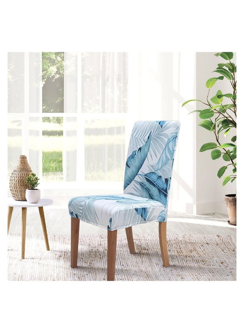 SYOSI Dining Room Chair Covers Slipcovers Set of 4, Spandex Super Fit Stretch Removable Washable Kitchen Parsons Chair Covers Protector for Dining Room, Hotel, Ceremony (Printed Leaf Pattern) - Image 4