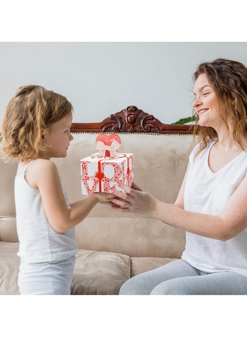 Surprise Cash Gift Box with Transparent Bags, Perfect for Birthdays, Mother's Day and Special Occasions, Ideal for Loved Ones and Family, Pink Design
