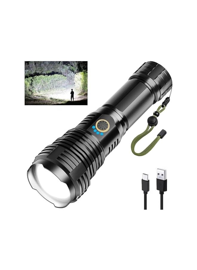 PROMASS Rechargeable Flashlights 900000 High Lumens, High Power Led Flashlight, XHP70.2 Powerful Tactical Flashlight with Zoomable, 5 Modes, IPX7 Waterproof, Flashlight for Camping, Hiking, Emergencies  - Image 2