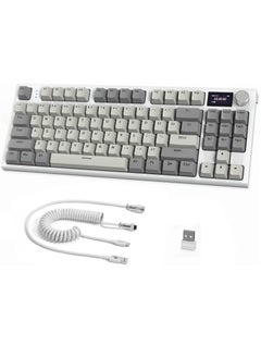 Attack Shark K86 RGB Wireless Gasket Mechanical Keyboard,Triple Mode Bluetooth5.0/2.4G/USB-C 87 Keys Hot Swappable Gaming Keyboard, 4000 mAh Battery 1.2'' HD OLED Display Volume Rotary Button for Games and Work  - Image 1