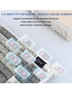 Attack Shark K86 RGB Wireless Gasket Mechanical Keyboard,Triple Mode Bluetooth5.0/2.4G/USB-C 87 Keys Hot Swappable Gaming Keyboard, 4000 mAh Battery 1.2'' HD OLED Display Volume Rotary Button for Games and Work  - Image 4