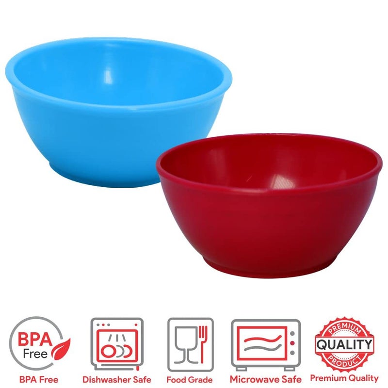 Wonder Wonder Homeware Prime Premium Microwave Safe Round Plain Katori Set Set of 12 200 ml Red Cyan Color  - Image 4