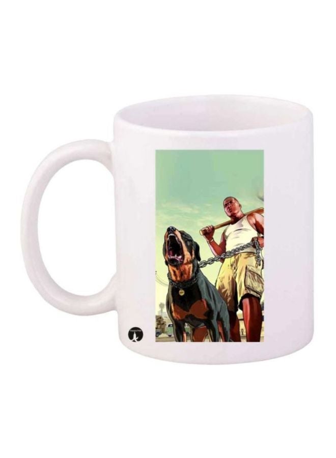RYN Grand Theft Auto Printed Coffee Mug White/Brown/Green