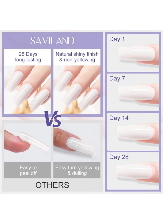 Saviland Led/U V Builder Nail Gel 3.53Oz White Nail Extension For Professional Salon Gel Builder For Nails Hard Gel For Diy Nail Art Supplies Manicure Set Gift For Women Ladies Girls  - Image 3