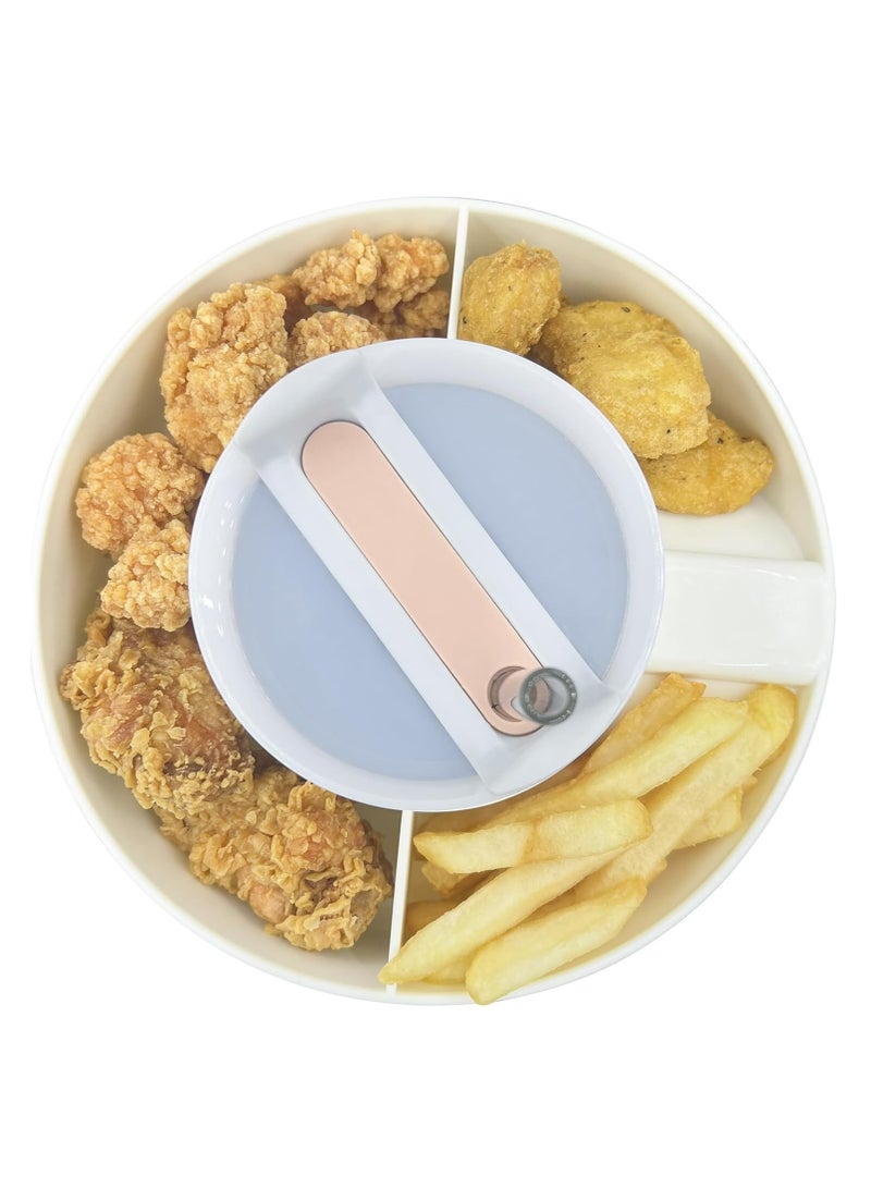 Oasisgalore White Snack Ring for Stanley Cup 40 oz with Handle, Reusable Snack Container, Portable Snack Bowl.  - Image 4