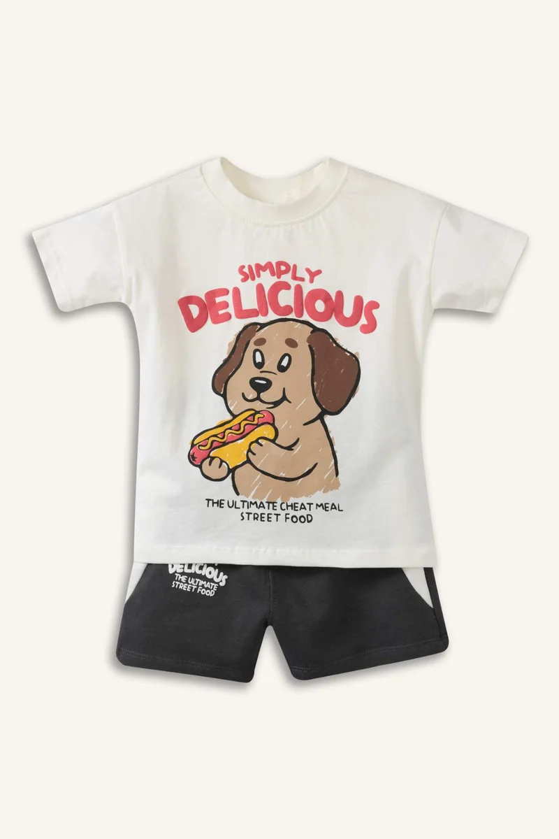DeFacto Baby Boy Food Print 2 Piece Set