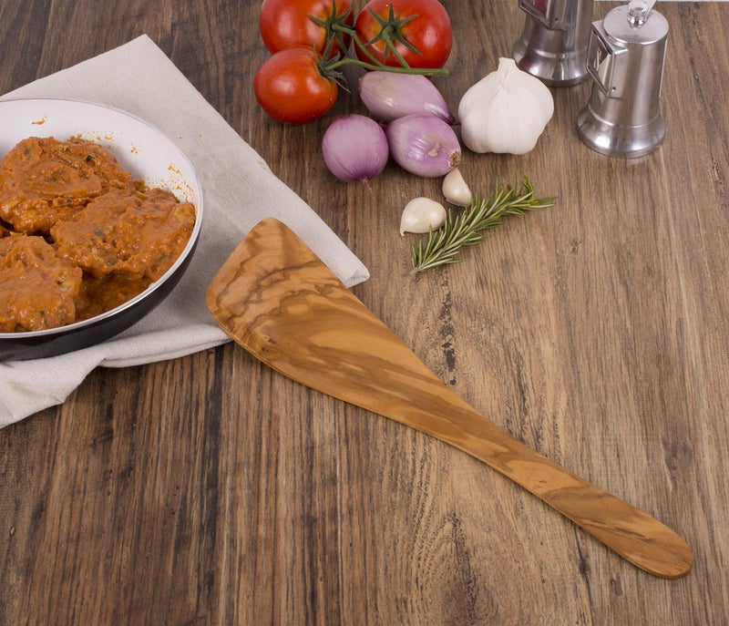 Eddingtons Eddington Italian Olive Wood Wide Spatula, Handcrafted in Europe, 12.5-Inches,Brown - Image 4