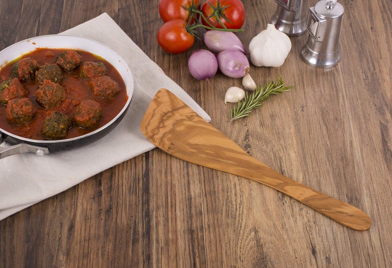 Eddingtons Eddington Italian Olive Wood Wide Spatula, Handcrafted in Europe, 12.5-Inches,Brown - Image 3