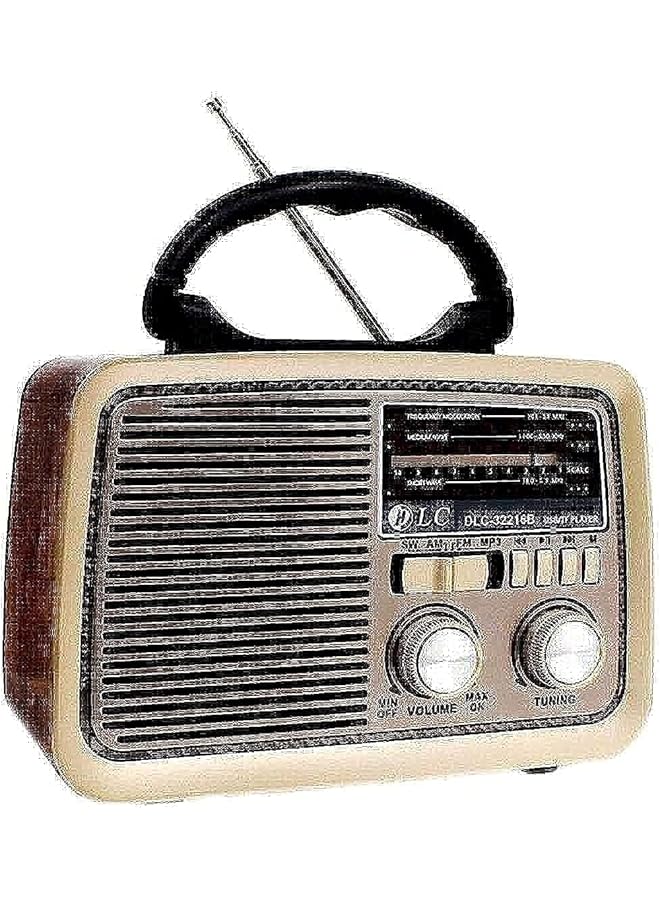 erorex Bluetooth Portable Radio 32216B Brown Gold Black - Image 1