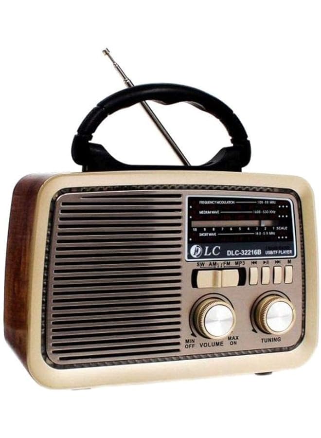 erorex Bluetooth Portable Radio 32216B Brown Gold Black - Image 2