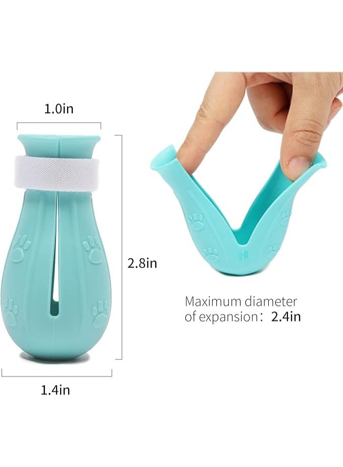 4 أحذية القط مناسبة فقط لأغطية كف القط ، والحماية ، والمخالب ، ومخالب الأحذية ، وأحذية الجرح ، وقفازات القط المقاومة للخدش السيليكون للاستحمام ، ومقاطع الأظافر ، وتنظيف الأذن ، إلخ - Image 3